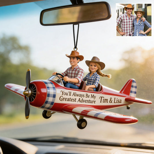 My Greatest Adventure - Personalized Couple Car Ornament