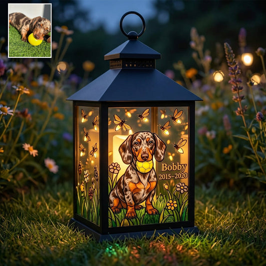 Sympathy Gift To Pet Owners - Personalized Dog Candle Lantern