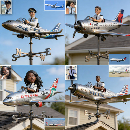 Pilot The Dream Job - Personalized Pilot Weather Vane