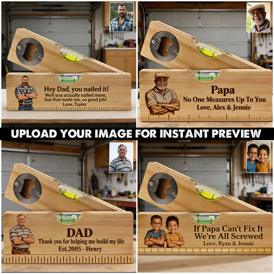 Perfect Father's Day Gift - Personalized Father Spirit Level Bottle Opener
