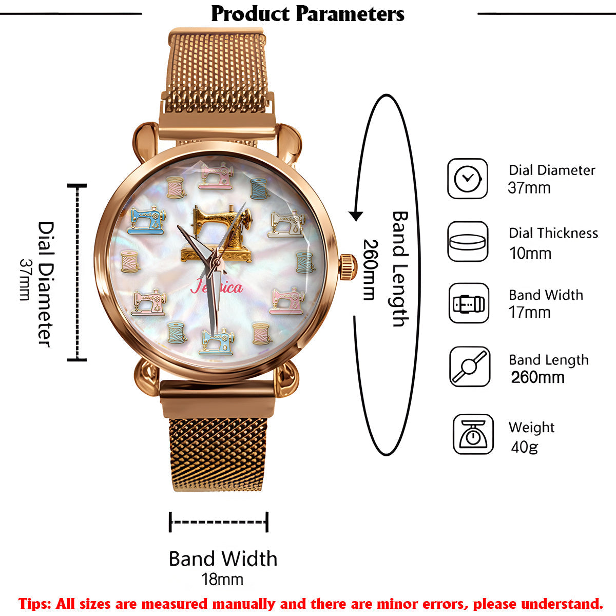 Sewing Makes Me Happy - Personalized Sewing Women Hand Watch
