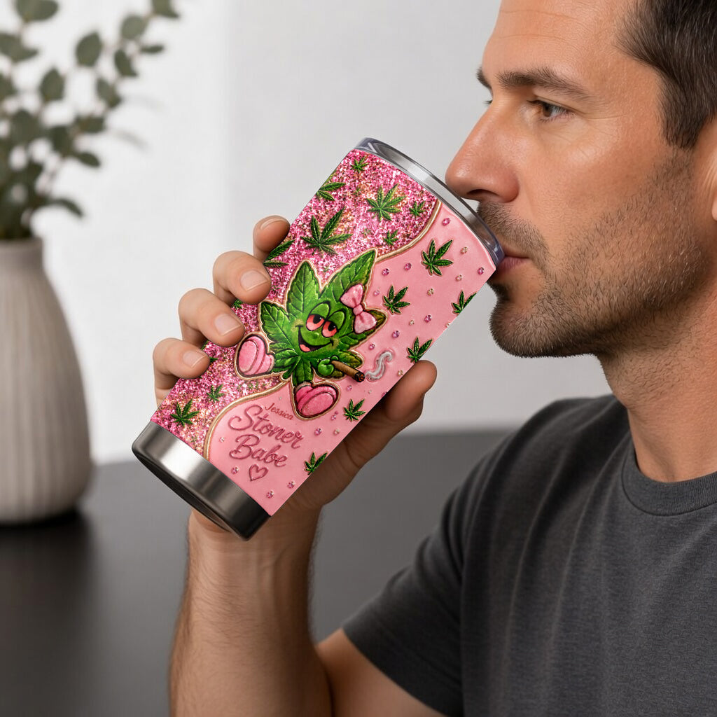 Stoner Babe - Personalized Weed Tumbler