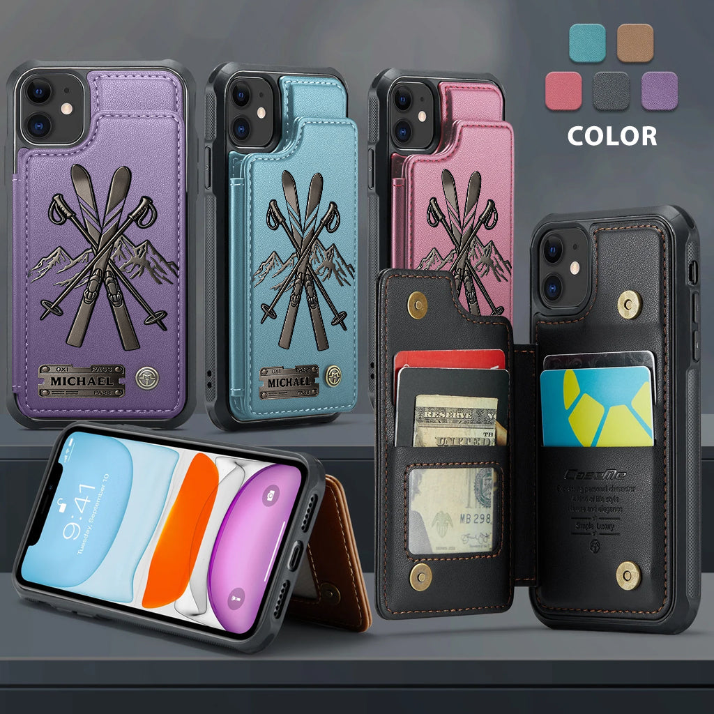 Love Skiing - Personalized Skiing Wallet Phone Case