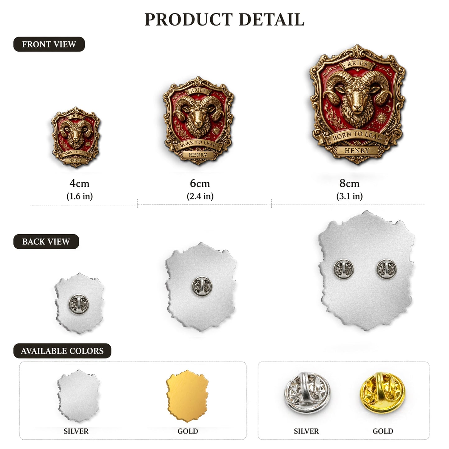 Zodiac Sign Luxury Brooch - Personalized Horoscope 3D Embossed Enamel Pin