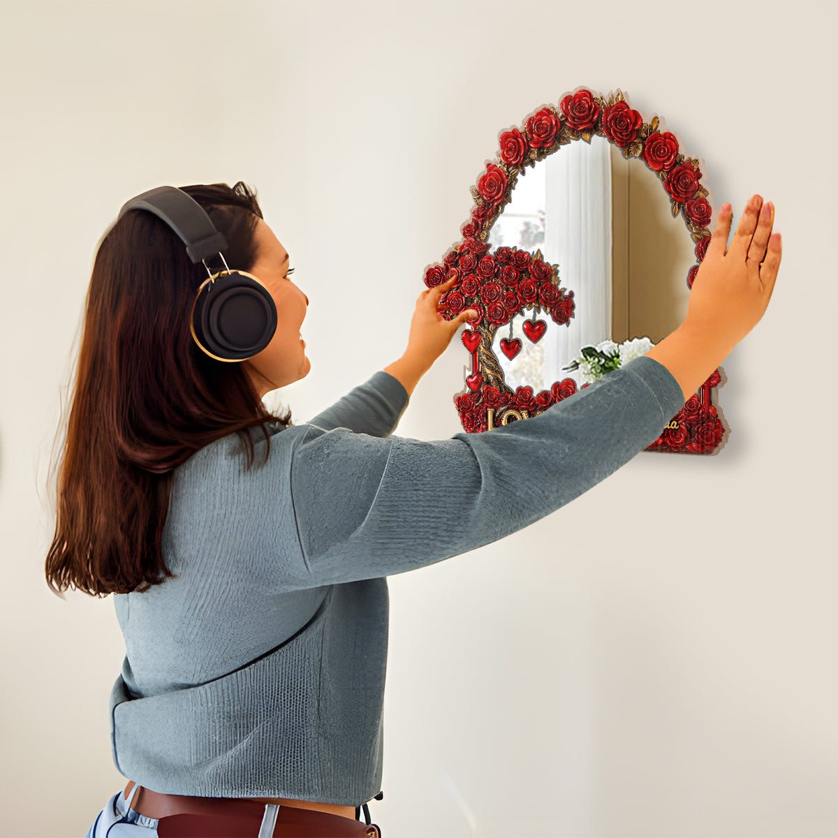 Tree Of Love - Personalized Couple Wall Hanging Mirror