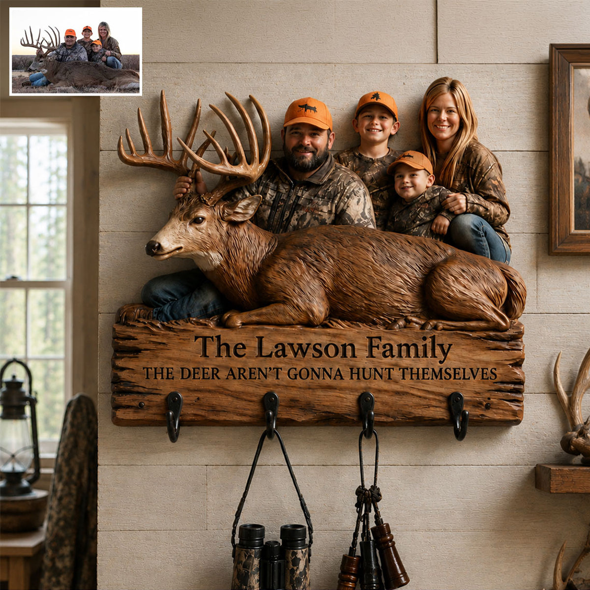 The Deer Aren't Gonna Hunt Themselves - Personalized Hunting Custom Shaped Hanging Rack