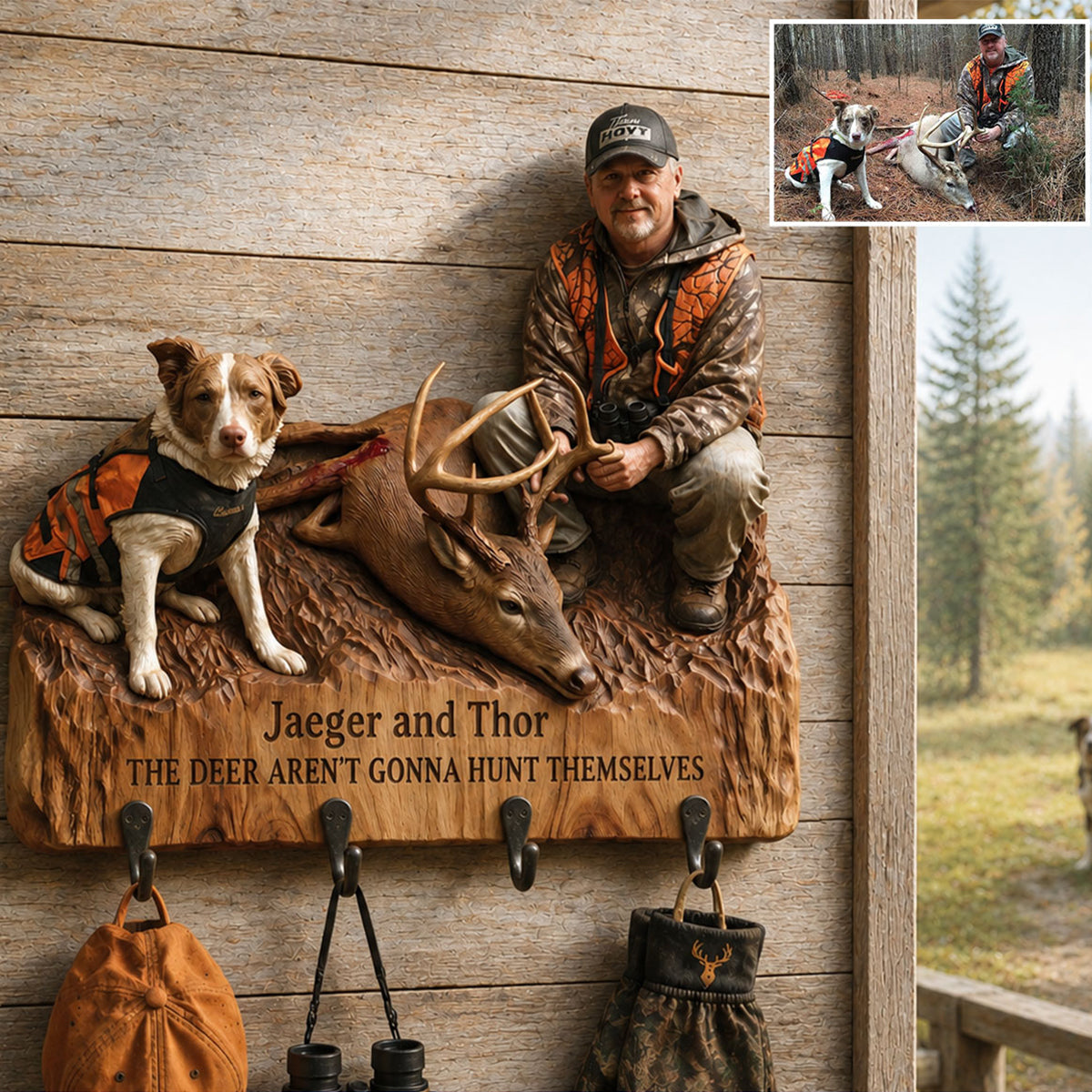 The Deer Aren't Gonna Hunt Themselves - Personalized Hunting Custom Shaped Hanging Rack