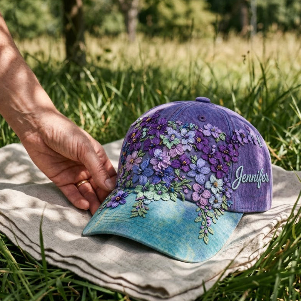 You Matter Teal Purple Semicolon Floral - Personalized Suicide Prevention Classic Cap