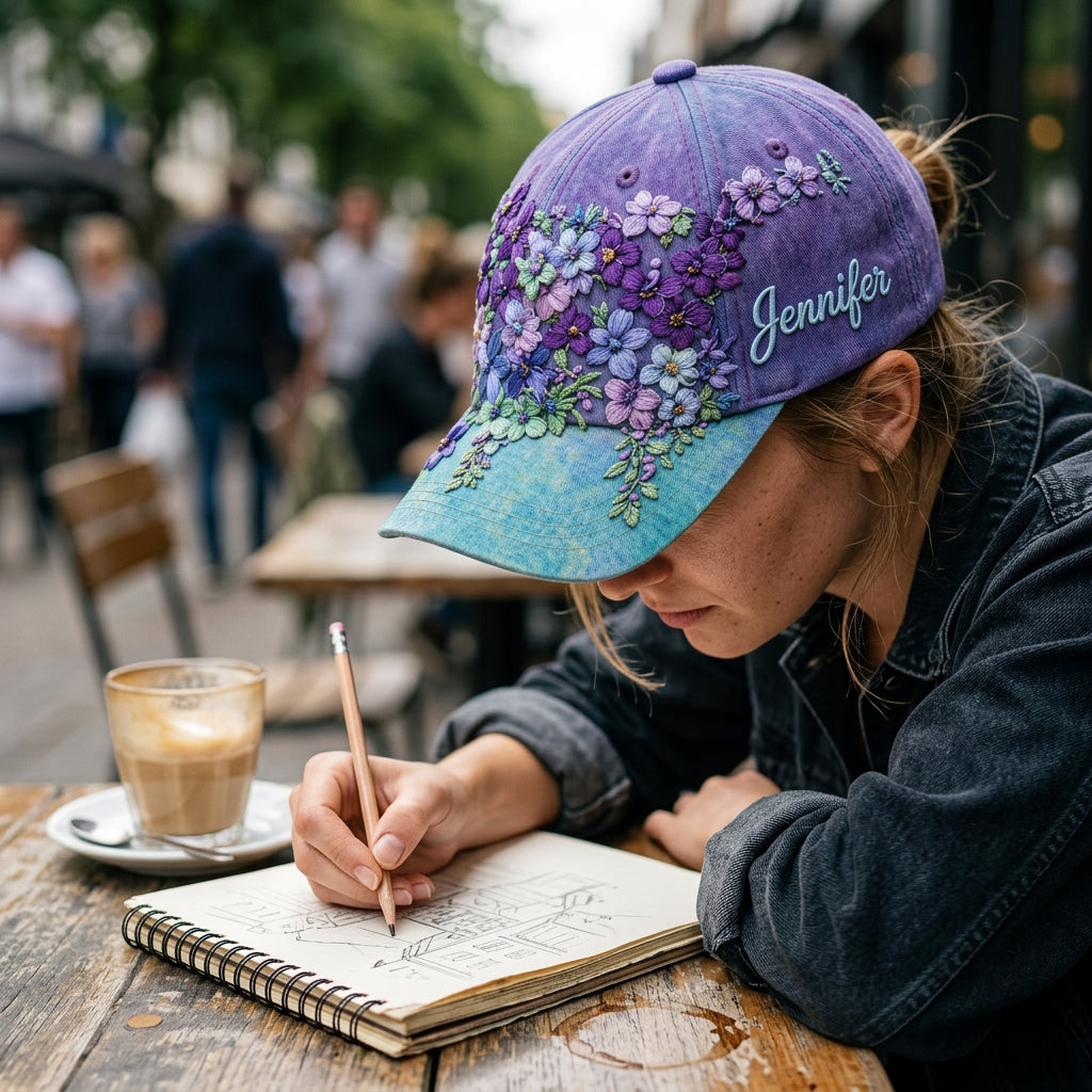 You Matter Teal Purple Semicolon Floral - Personalized Suicide Prevention Classic Cap