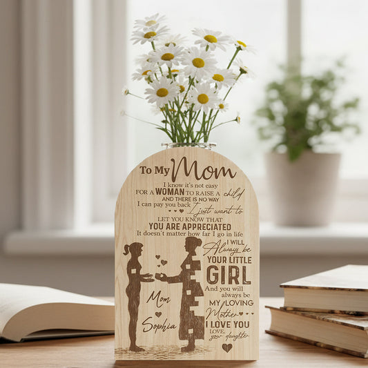 To My Mom - Perfect Gift For Mom - Personalized Family Custom Shape Acrylic Flower Vase
