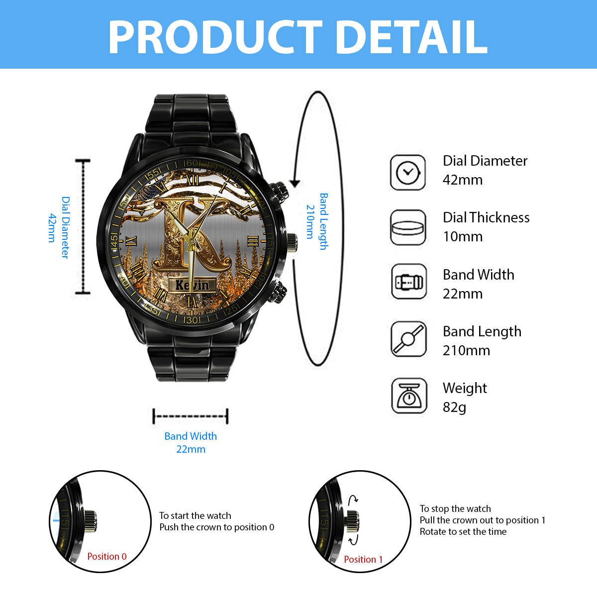 Name Initial Alphabet - Personalized Luxury Hand Watch