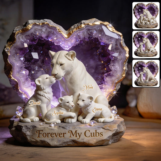 White Lion Mama - Personalized Mother Custom Shaped Acrylic Plaque