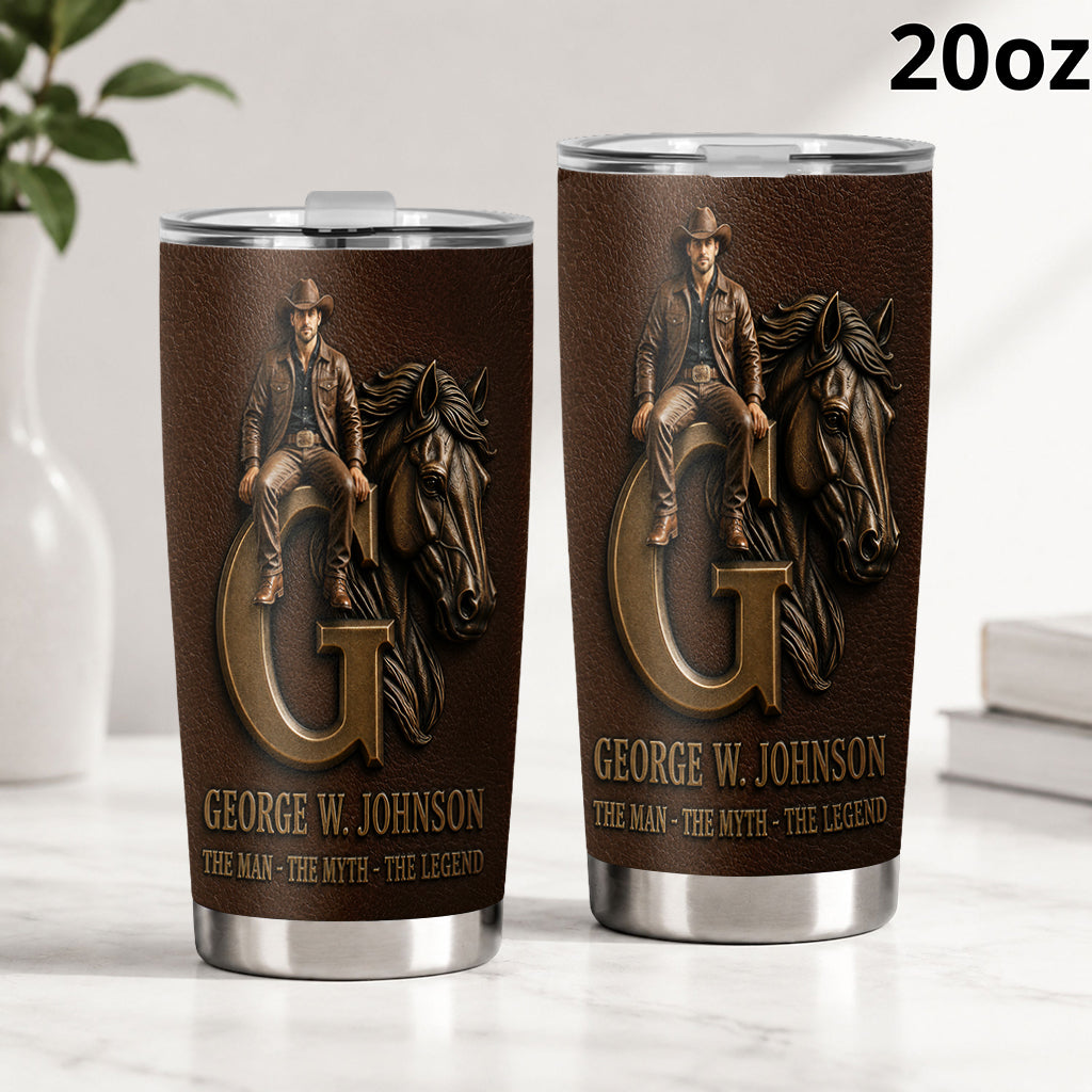 Initial Letter Gift For Husband, Dad, Boyfriend - Personalized Real Men Tumbler