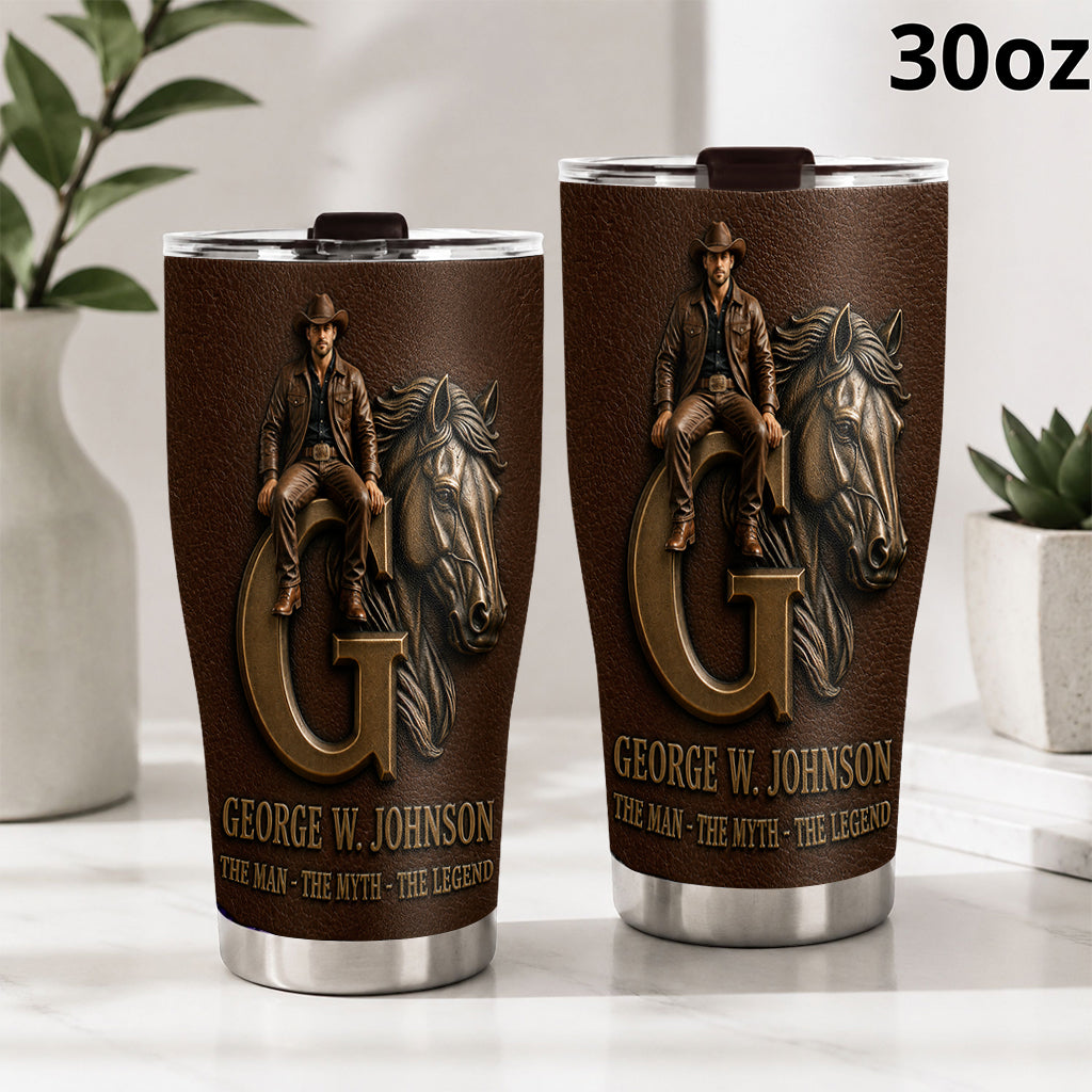 Initial Letter Gift For Husband, Dad, Boyfriend - Personalized Real Men Tumbler