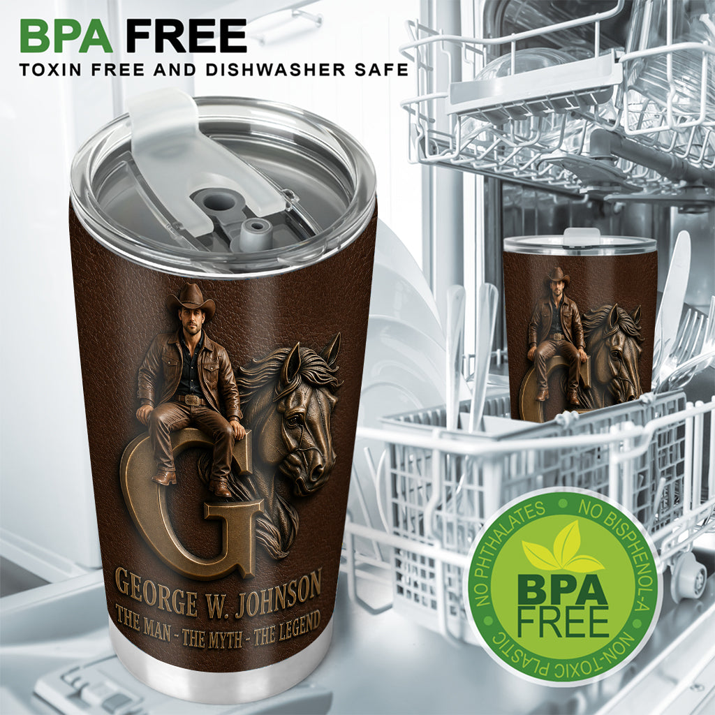 Initial Letter Gift For Husband, Dad, Boyfriend - Personalized Real Men Tumbler