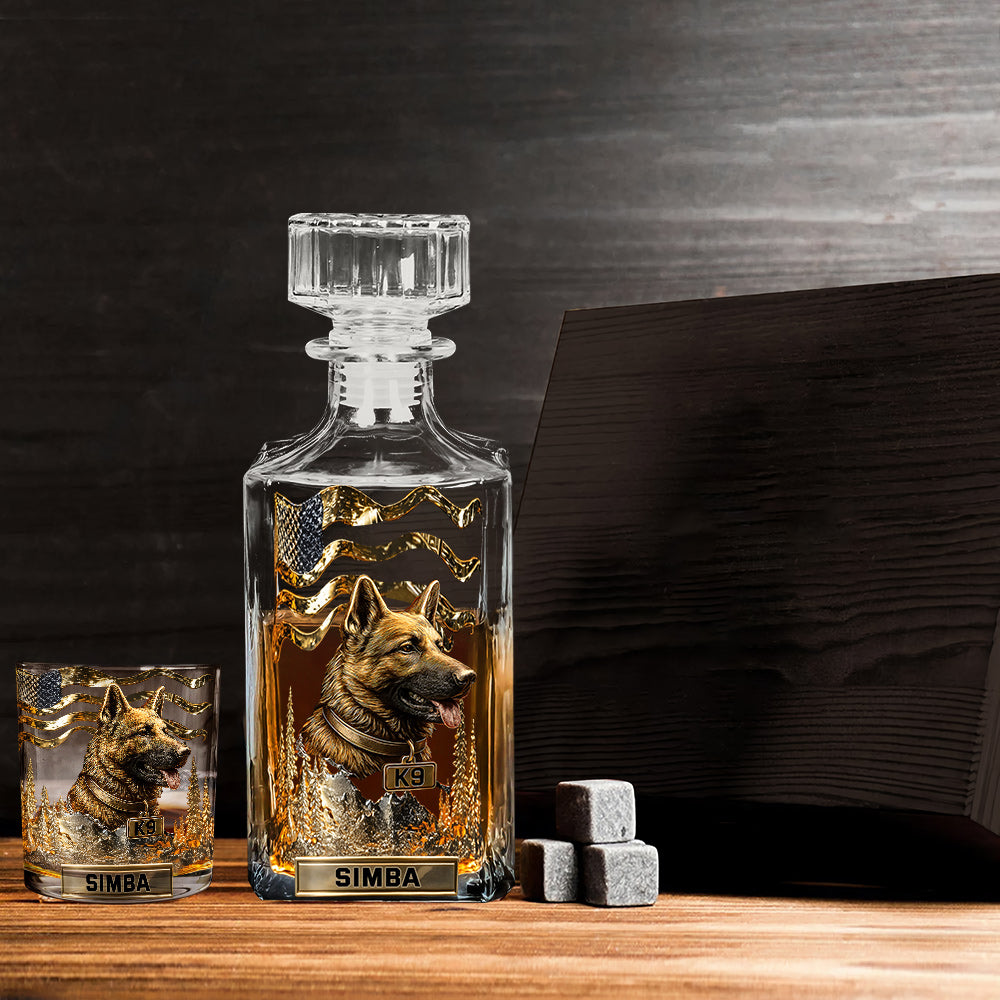 Love My Dog - Personalized German Shepherd Dog Whiskey Glass