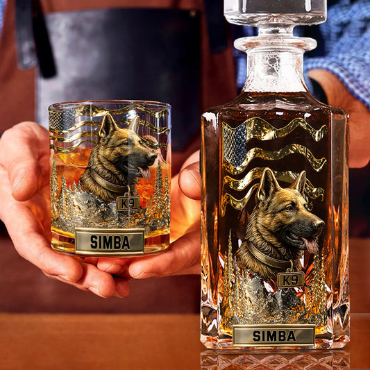 Love My Dog - Personalized German Shepherd Dog Whiskey Glass