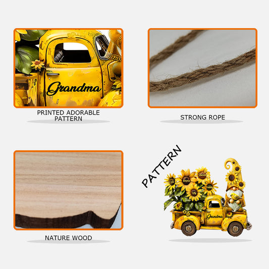 Love Grandma - Personalized Grandma Custom Shaped Wood Sign