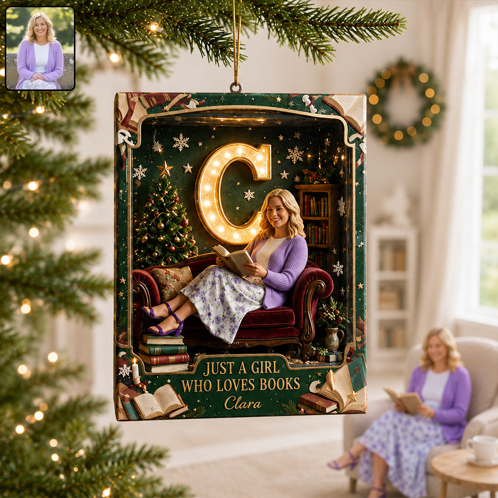 Just A Girl Who Loves Books - Personalized Book Ornament