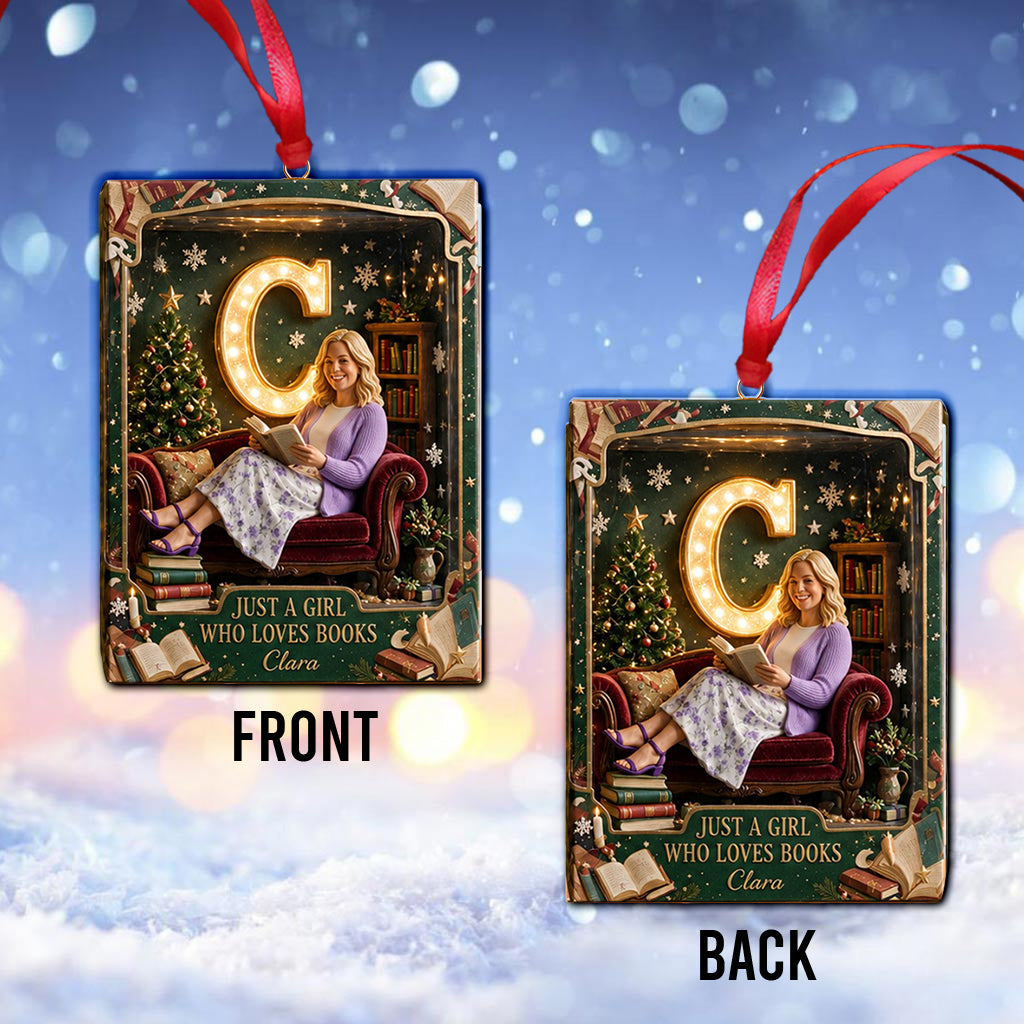 Just A Girl Who Loves Books - Personalized Book Ornament