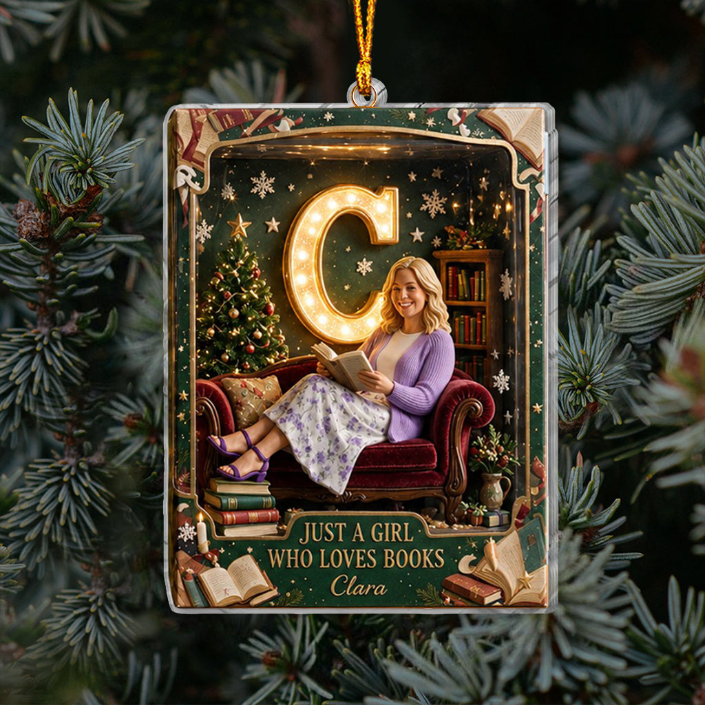 Just A Girl Who Loves Books - Personalized Book Ornament