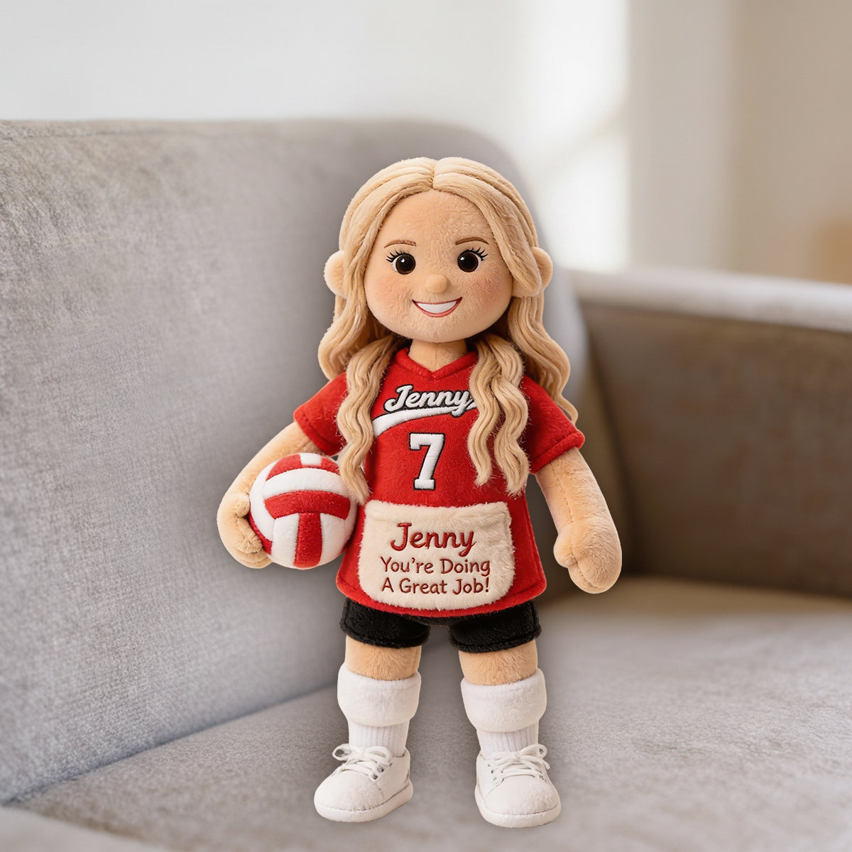 You Are Doing A Great Job - Personalized Volleyball Premium Faux Fur Pillow