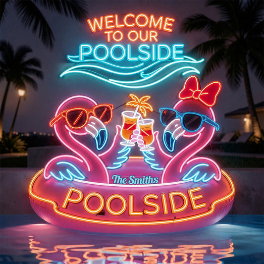 Pool Sign - Personalized Flamingo Neon LED Light Sign