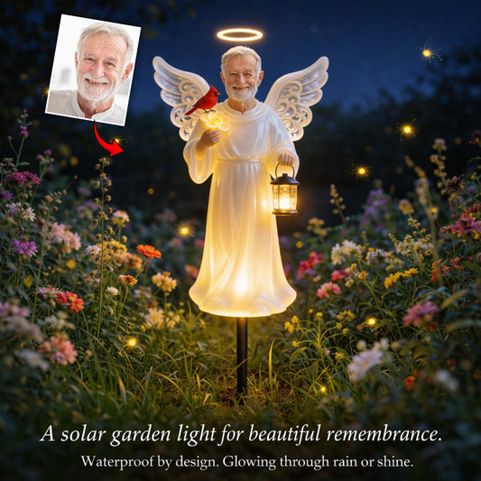 Memorial Gift, Jesus Protection - Personalized Memorial Garden Solar Light