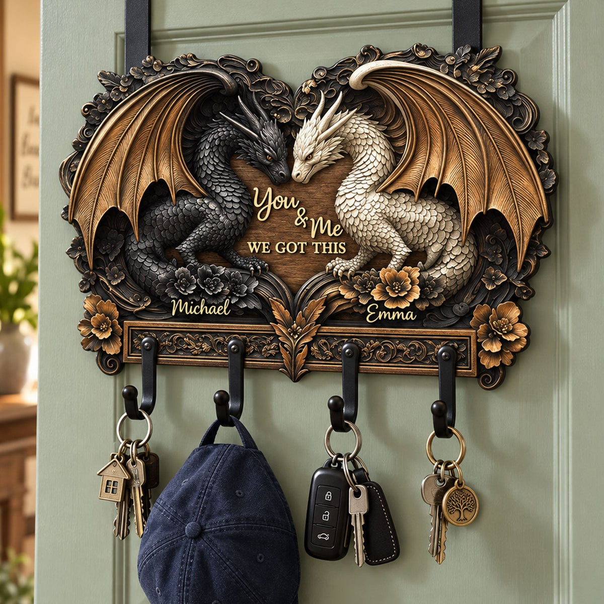 You & Me We Got This - Personalized Dragon Metal Door Hooks