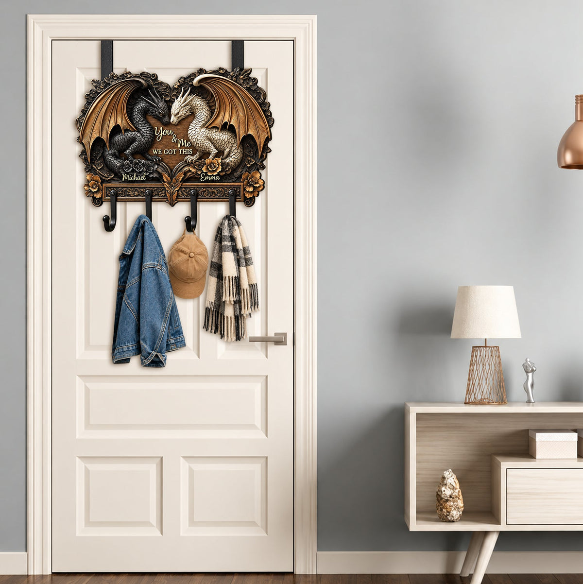 You & Me We Got This - Personalized Dragon Metal Door Hooks