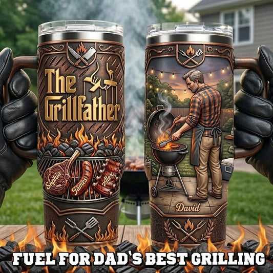 The Grillfather - Personalized Father Tumbler With Handle
