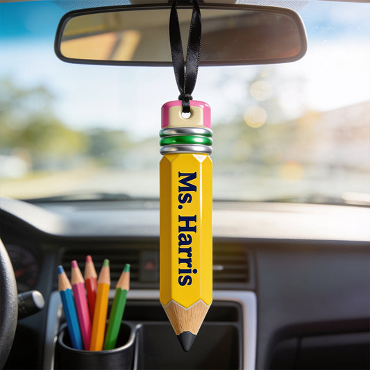 Pencil-Shaped Teacher Gift - Personalized Teacher Ornament