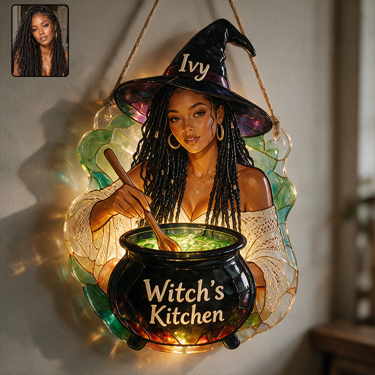 Witch's Kitchen - Personalized Witch LED Light Acrylic Sign
