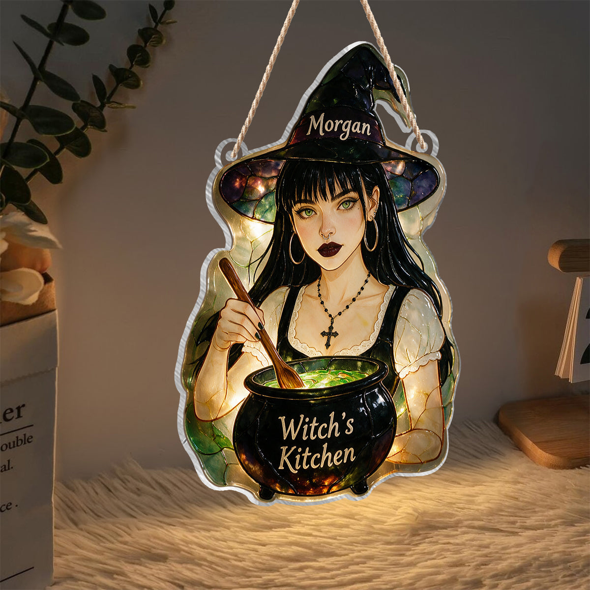 Witch's Kitchen - Personalized Witch LED Light Acrylic Sign