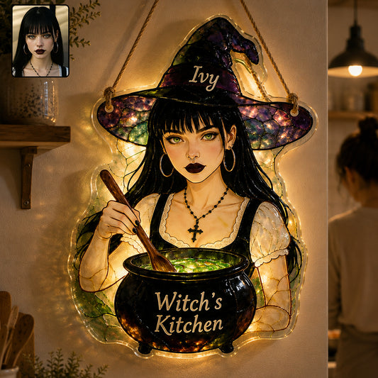 Witch's Kitchen - Personalized Witch LED Light Acrylic Sign