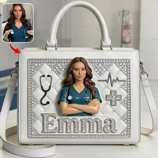 Radiant Nurse Luxe Handbag - Personalized Nurse Leather Handbag
