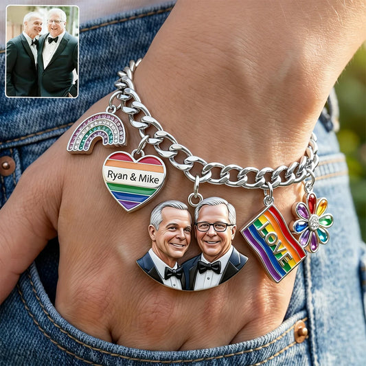 Love Is Love - Personalized LGBT Support Bracelet With Charms