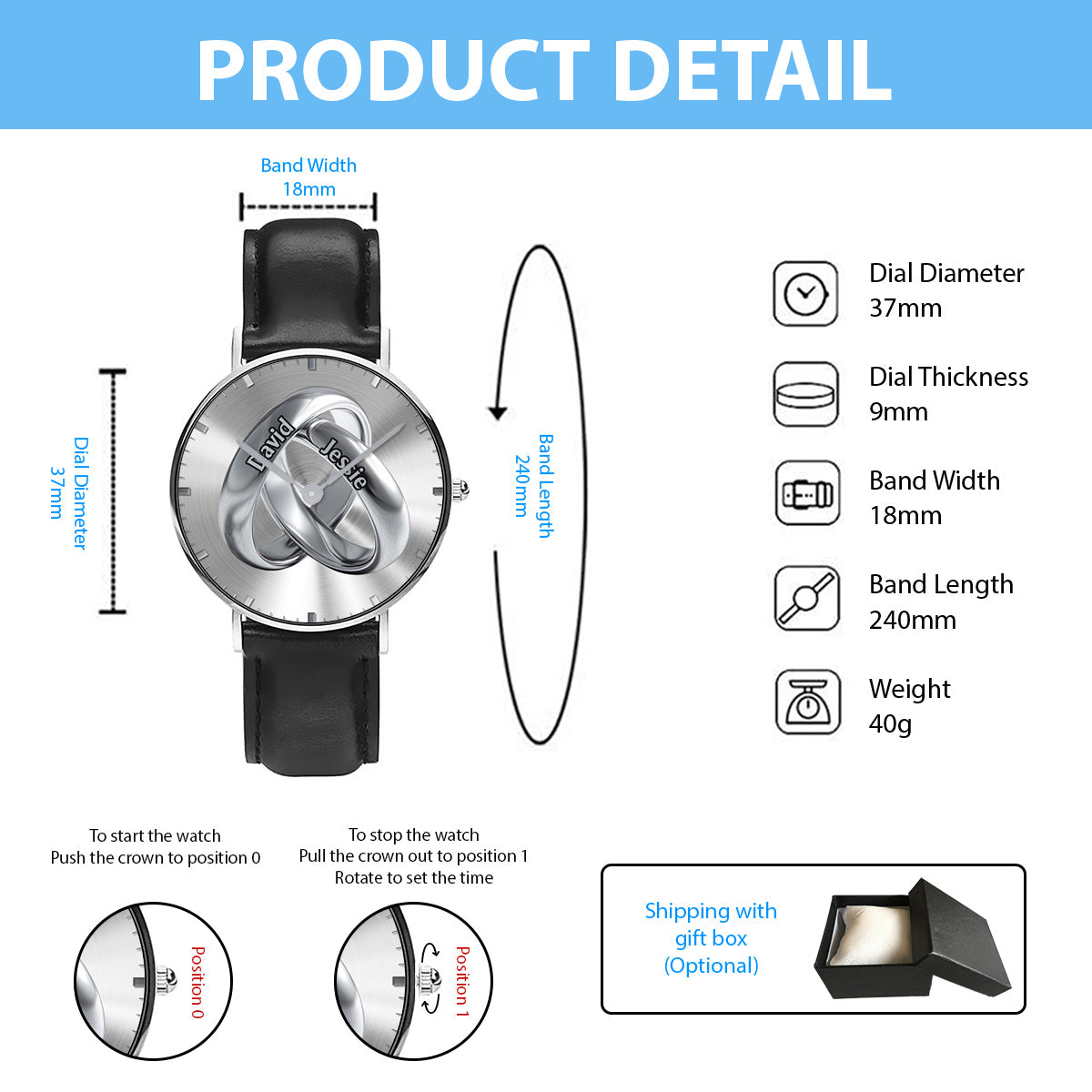 Time Of Love - Personalized Couple Hand Watch Set