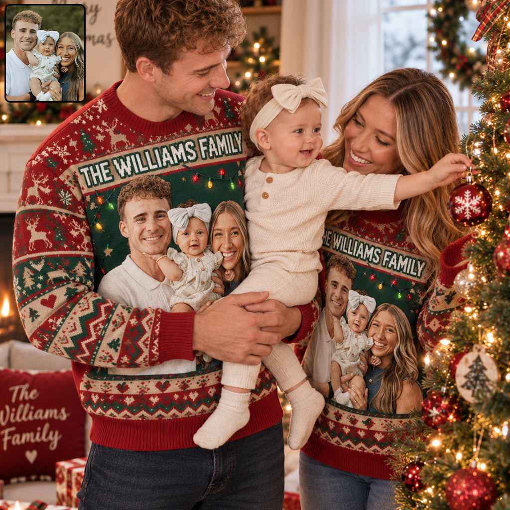 Christmas Time - Personalized Family Ugly Sweater
