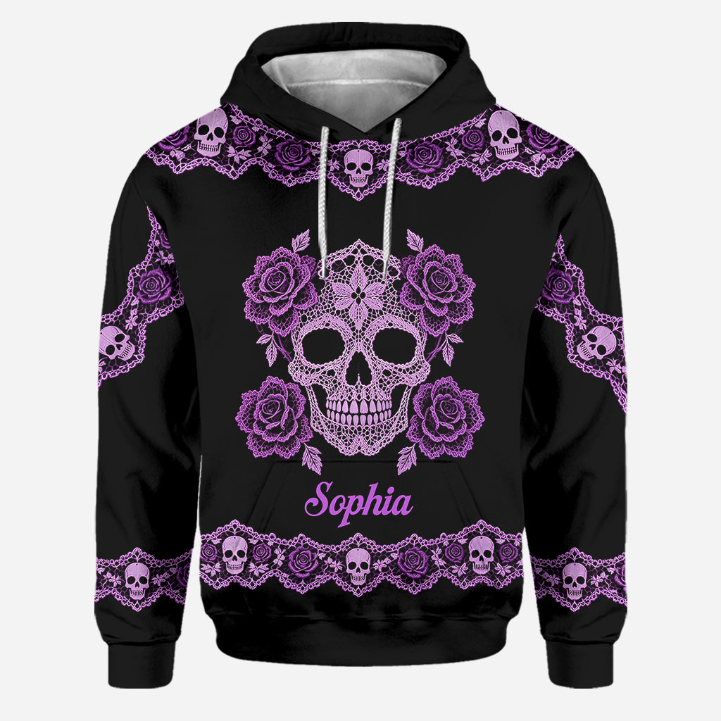 Floral Skull - Personalized Skull Hoodie and Leggings