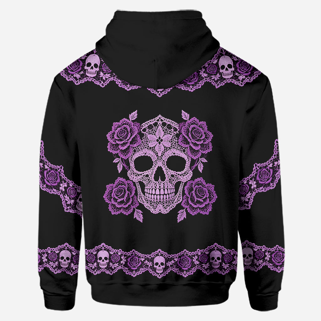 Floral Skull - Personalized Skull Hoodie and Leggings