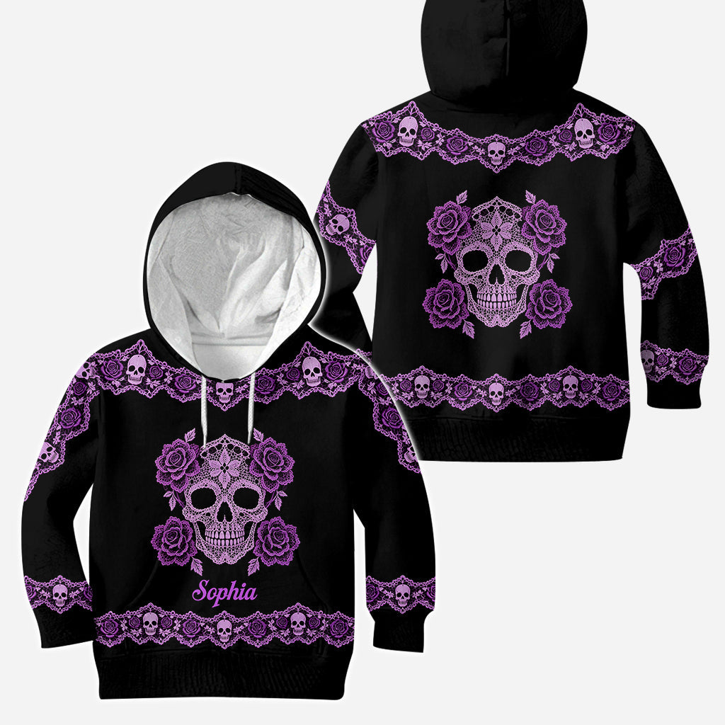 Floral Skull - Personalized Skull Hoodie and Leggings
