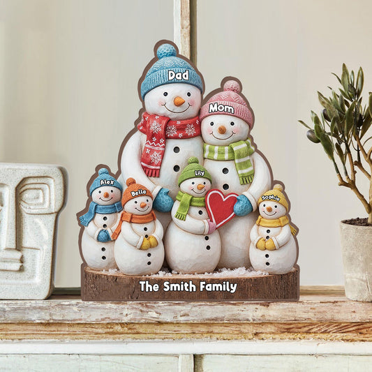 Merry Christmas - Personalized Family Custom Shaped Wood Plaque