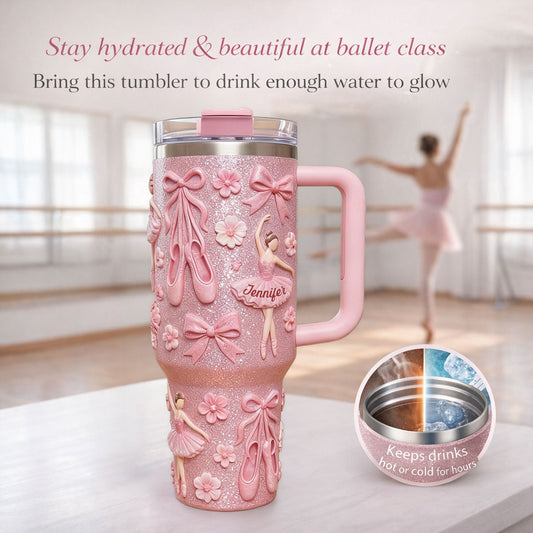 Lover Ballet - Personalized Ballet Tumbler With Handle