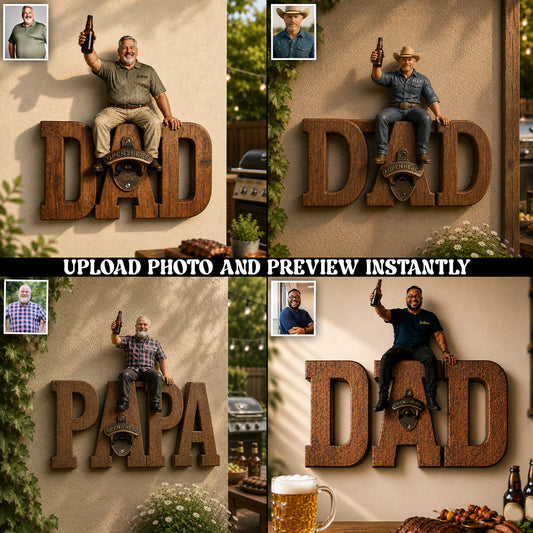 One More Beer - Personalized Father Wall Bottle Opener