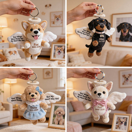Pet Angel - Personalized Dog Plush Keychain