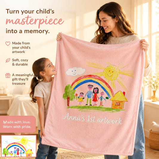 Your Child's Artwork - Personalized Kid Blanket