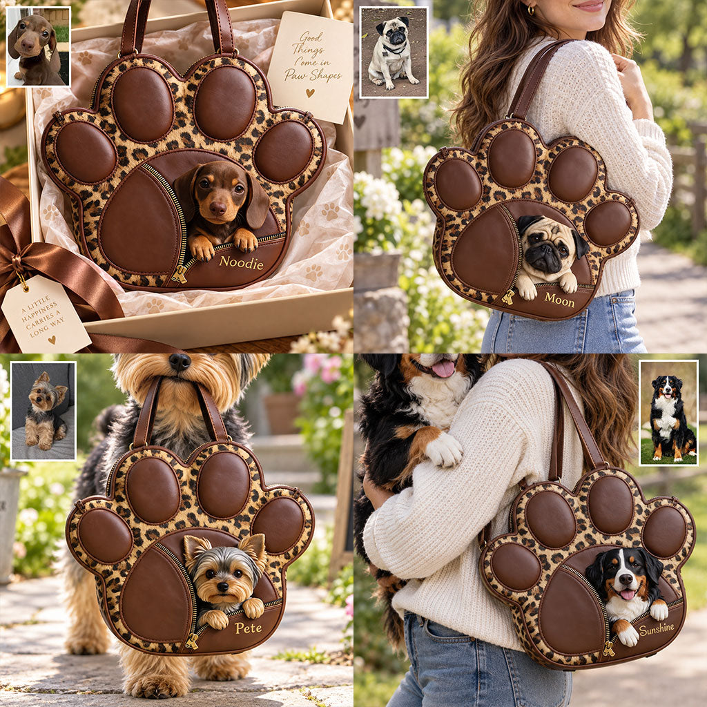 Cute Dog Paws - Personalized Dog Custom Shape Tote Bag