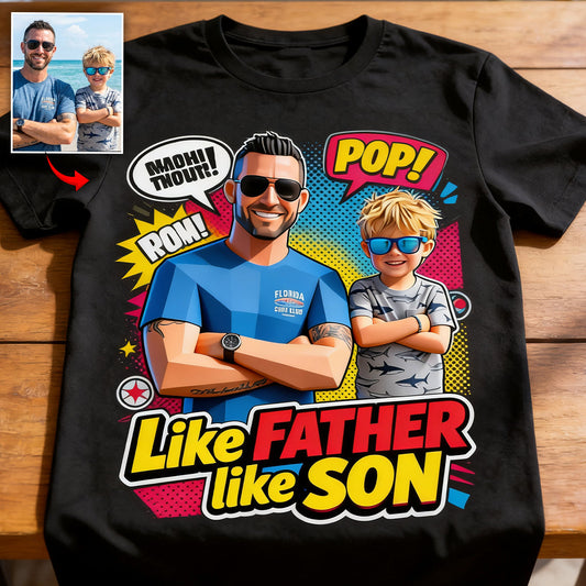 Popart Style Gift - Personalized Father T-shirt And Hoodie