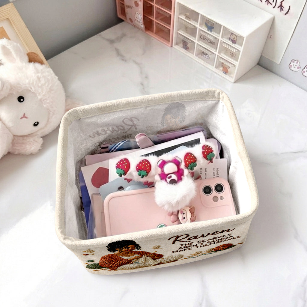 The Scarves Aren't Gonna Make Themselves - Personalized Knitting Rectangle Storage Basket